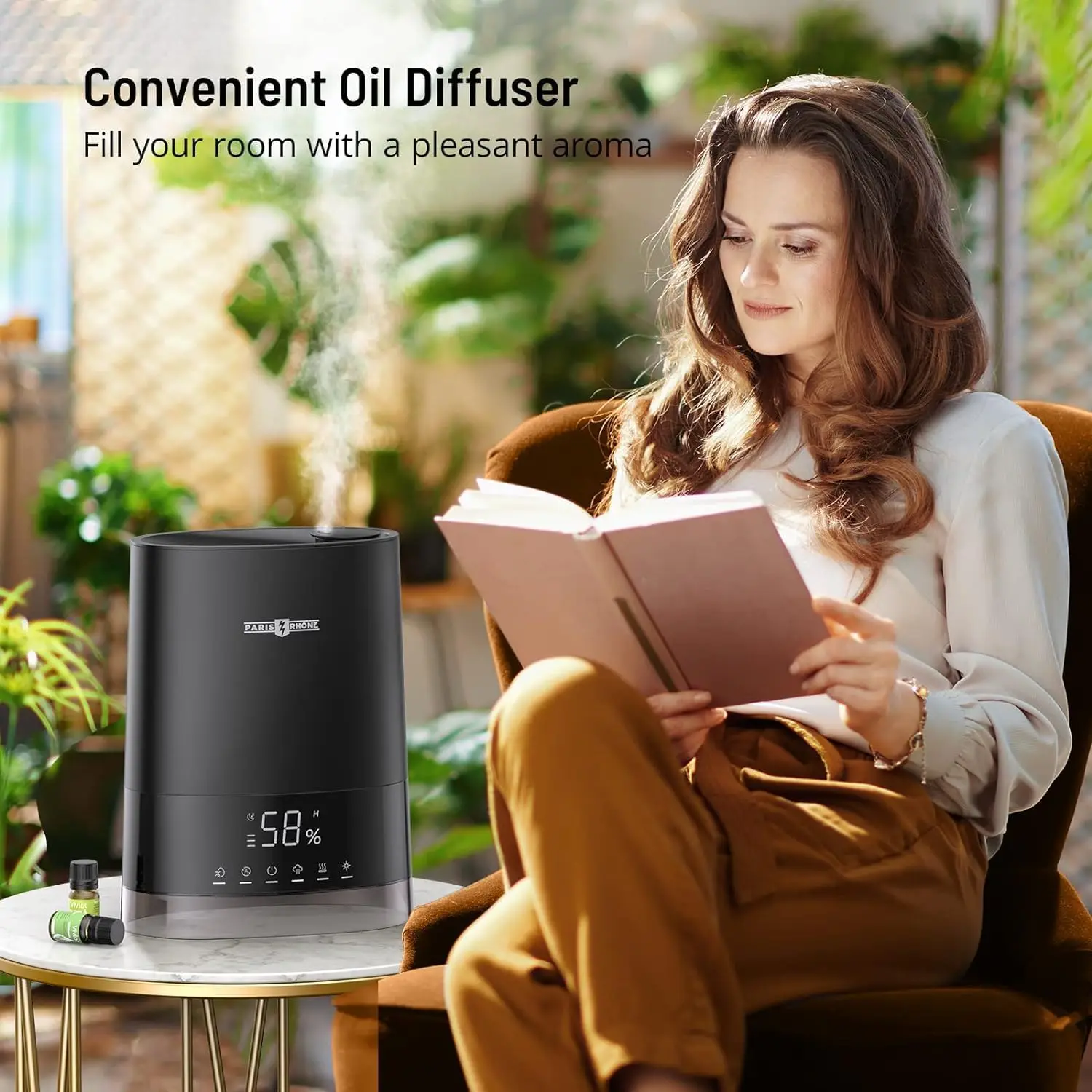 Ultrasonic Cool and Warm Mist Humidifiers for Home Bedroom,Top Fill Air Humidifier