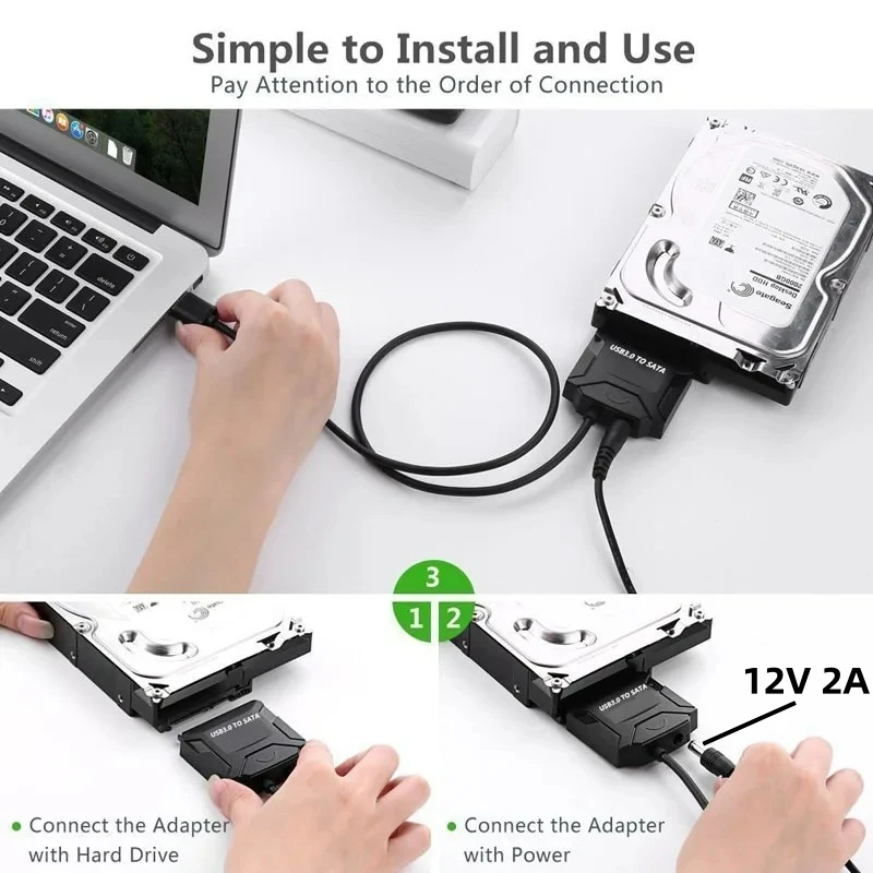 5Gbps ���� �ø��� ATA �ϵ� ����̺� ����� USB 3.0 - SATA 3 ���̺� (3.5/2.5��ġ ���� HDD SSD SATA to USB ��ȯ��)