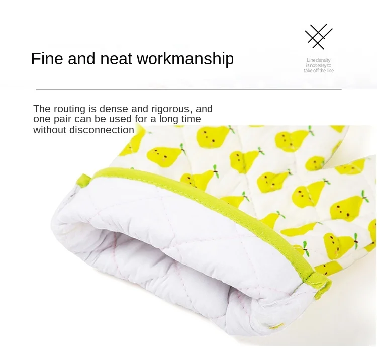 Description Picture 6 of item1pcs Microwave Baking BBQ Glove Cotton Cute Oven Heat Resistant Non-slip Kitchen Cooking Mitten