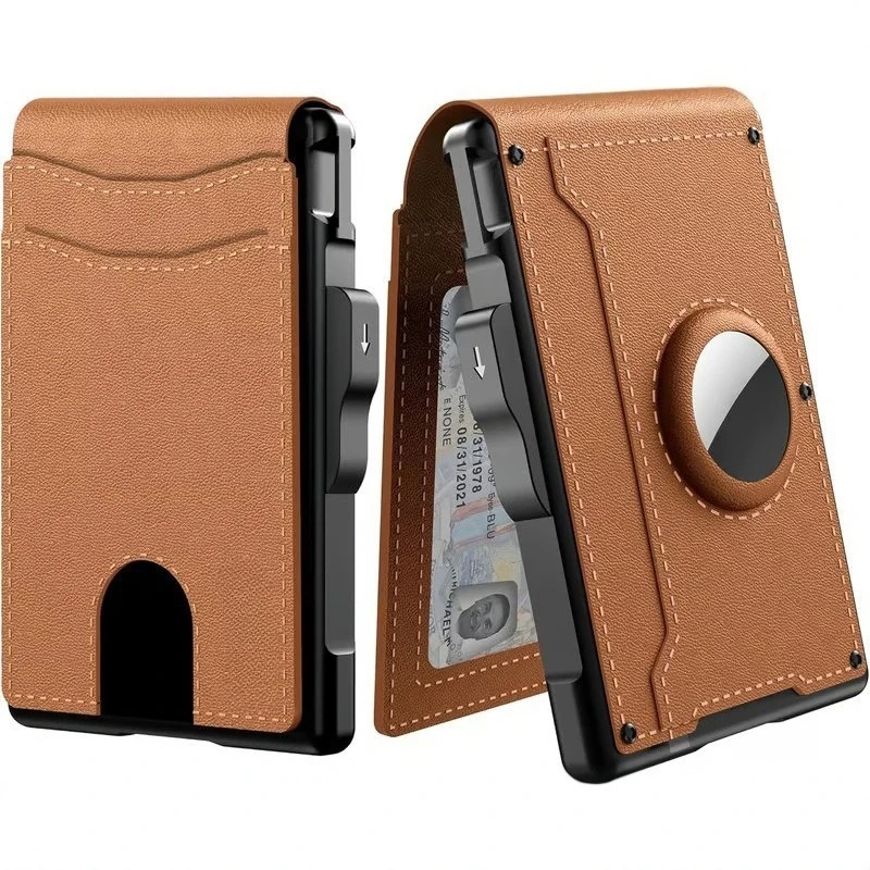Men's Large Capacity Slim Wallet - Carbon Fiber Flip Design with Multiple Card Slots