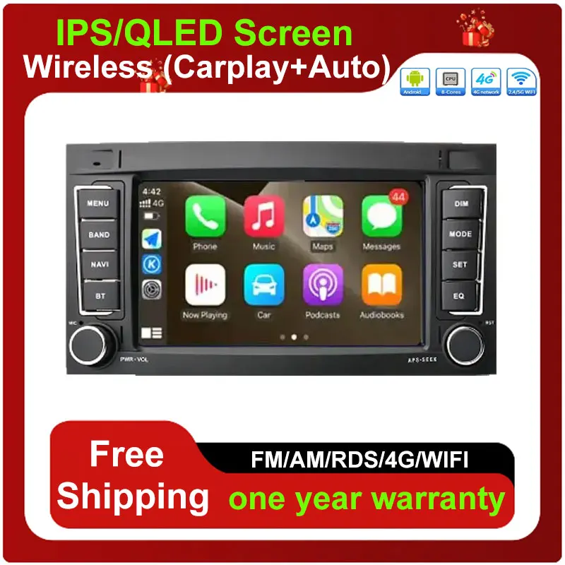 

For VW Volkswagen Touareg 2004-2011 Transporter T5 Android 13 Screen Carplay Car Radio Auto Stereo Player GPS Navigation NO 2Din