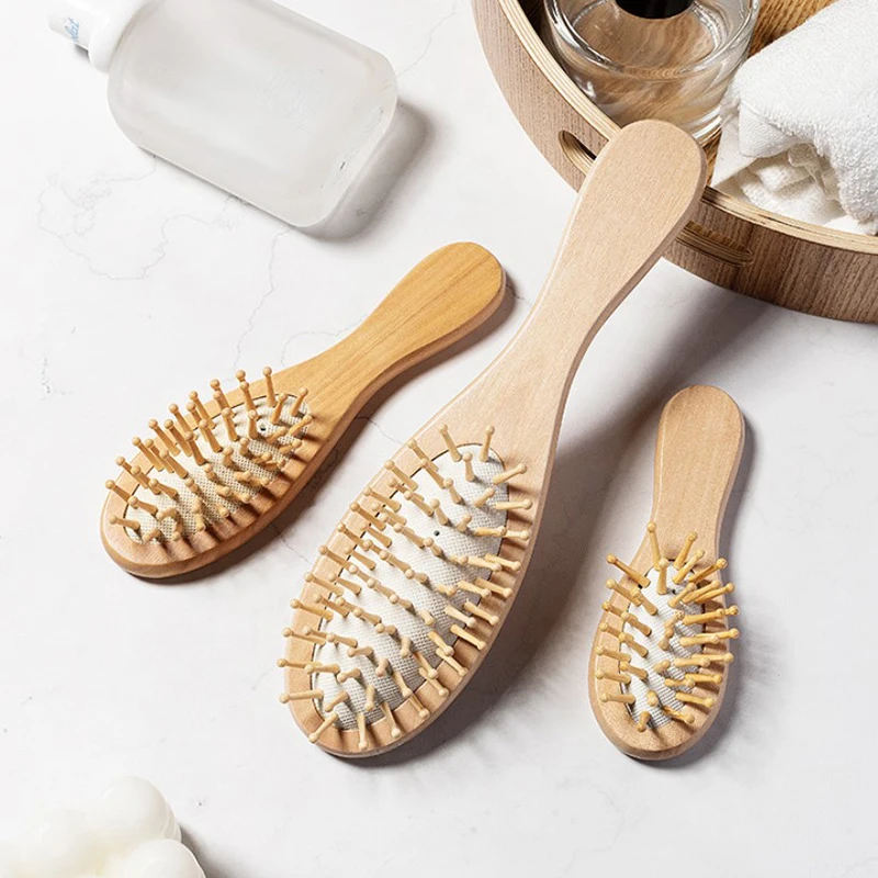 Hair Comb Curly Hair Brush Hair Styling Tools Hair Brush Comb Wood Airbag Comb Professional Hair Anti-Loss Massage Brush Hairbrush Scalp Care