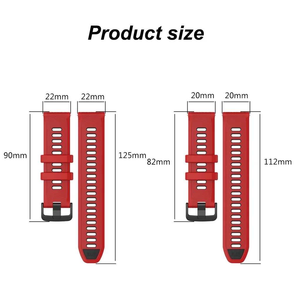 Versatile Silicone Smart Watch Strap – 20mm/22mm Adjustable Wrist Band