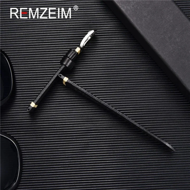 REMZEIM Retro Vegetable Tanned Leather Watch Strap - Fashionable Unisex Watchband Accessories