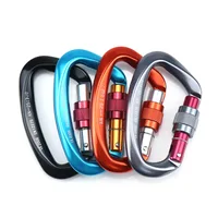 קרבינר לטיפוס סלעים 25kN עם סגירת D-Shape, מנעול בטיחותי עם מנעול ברג, שער אלומיניום עם קפיץ, ערכות טיפוס חיצוניות 1