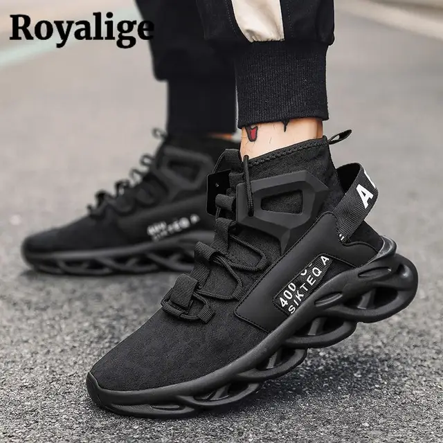 Sneakers Men Vulcanized Shoes Casual Breathable High Top Sports Shoes for Men Increase Running Solid Color Tennis Cool Boots New 4