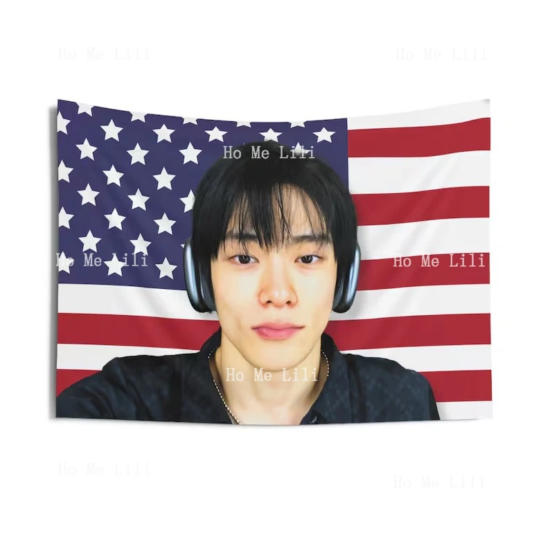Jaehyun Mewing America Flag Tapestry Tour Merch Gift Ideas For Nctzen Birthday Gift Concert Merch tapestry decorations