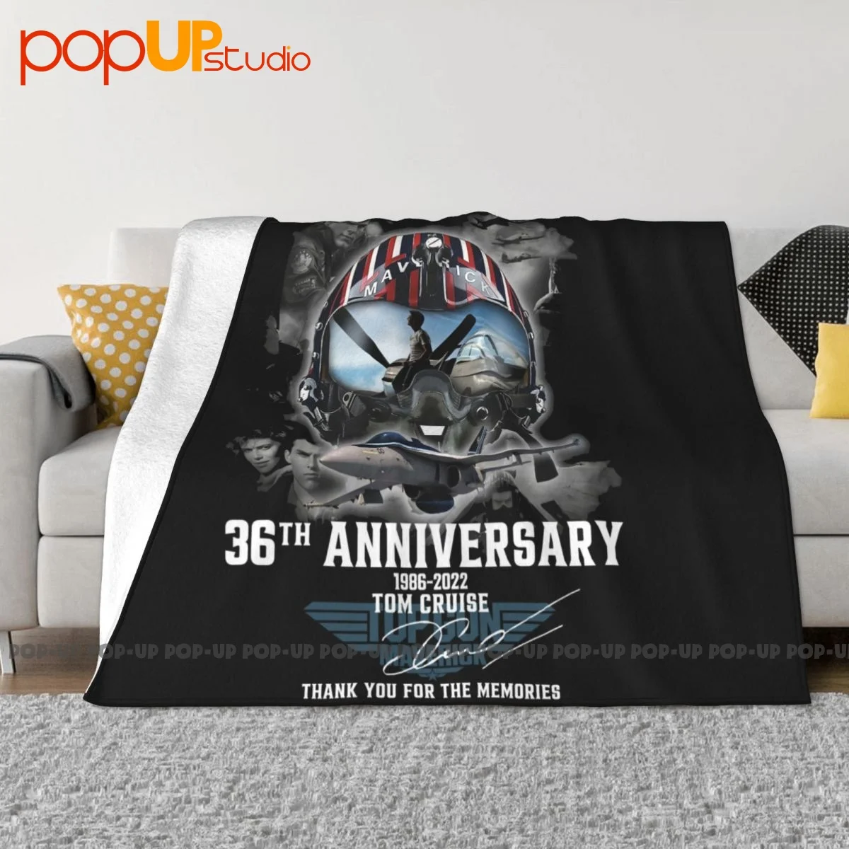 TopGun36YearsOf19862022TomCruiseSignatureBlanketWarmBedroom