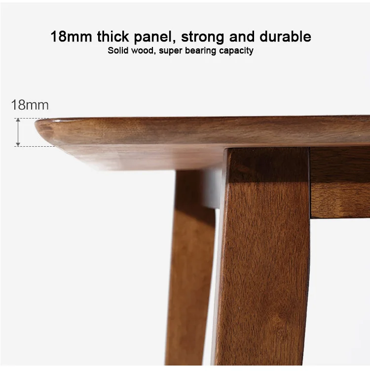 Modern Style Wooden Painted Walnut Large Top Dining Table Set With Chairs 6 Seater