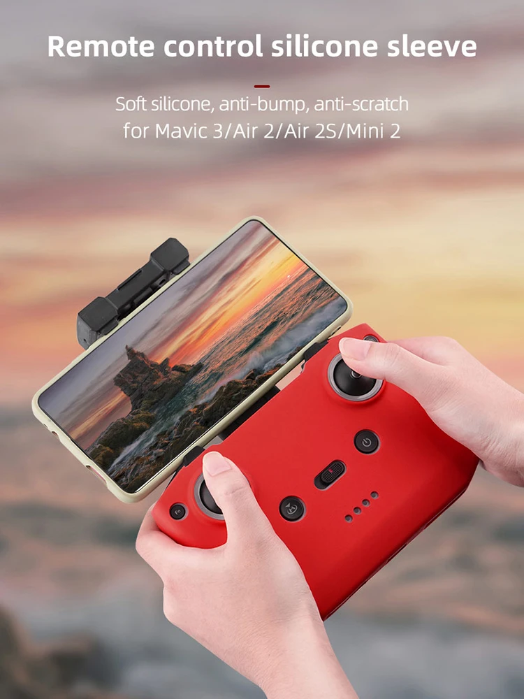 Silicone Cover Remote Controller Protective Case RC Controller Protective Cover for Mini 3 Pro/Mavic 3/Air 2/Air 2S/Mini 2 RC-N1