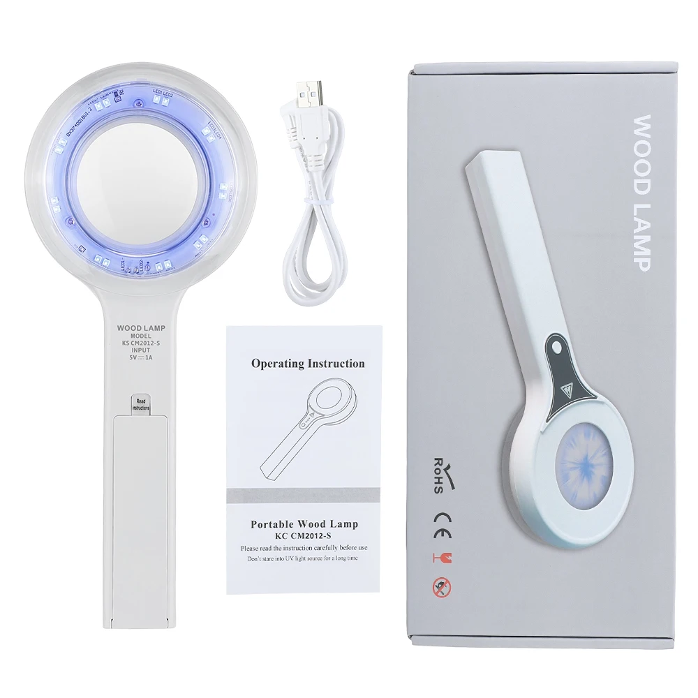 Wood's Lamp Skin Analyzer Vitiligo Psoriasis Detector LED Light Facial Skin Diag