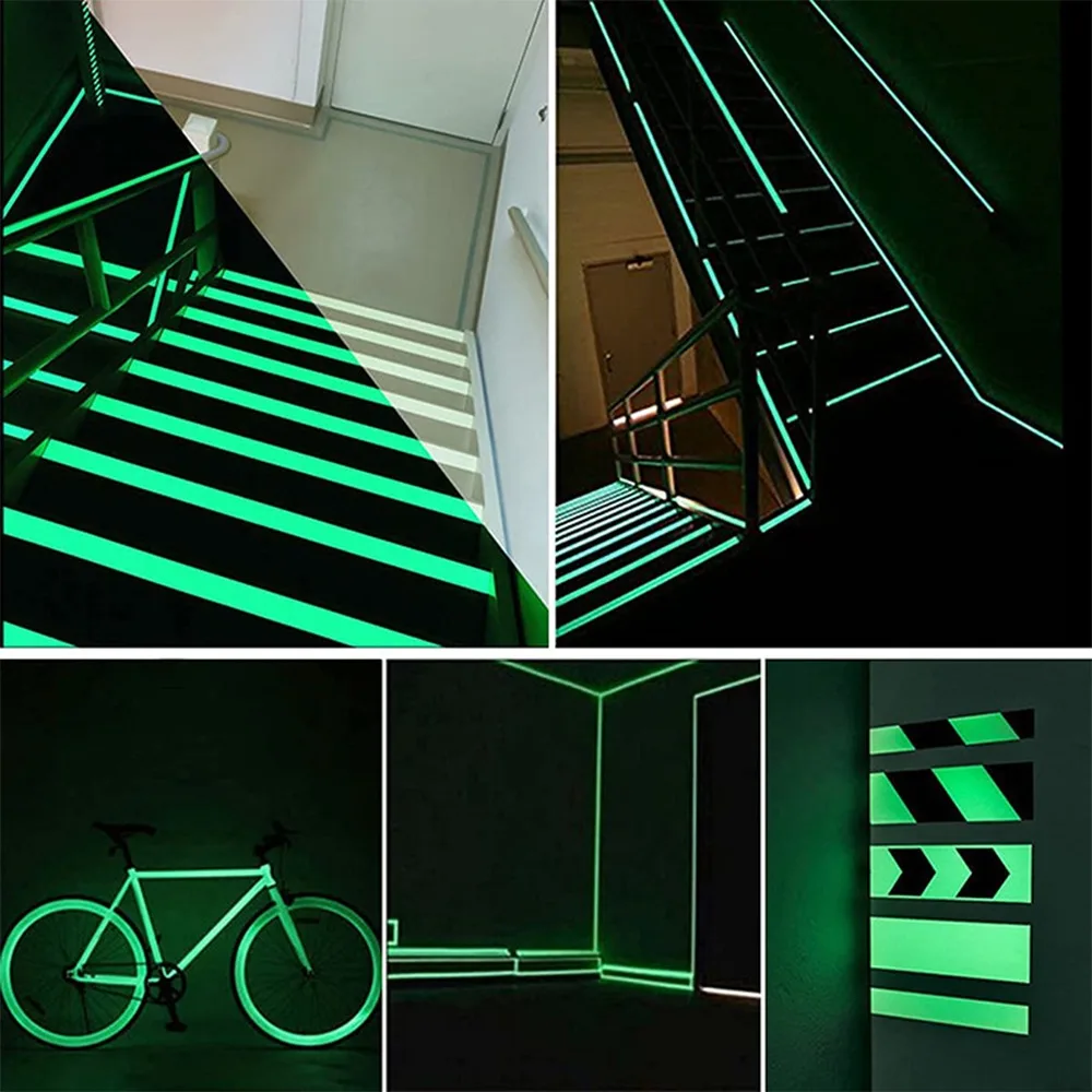 YX Luminous Fluorescent Night Self-adhesive Glow In The Dark Sticker Tape Safety Security Home Decoration Warning Adhesive Tape