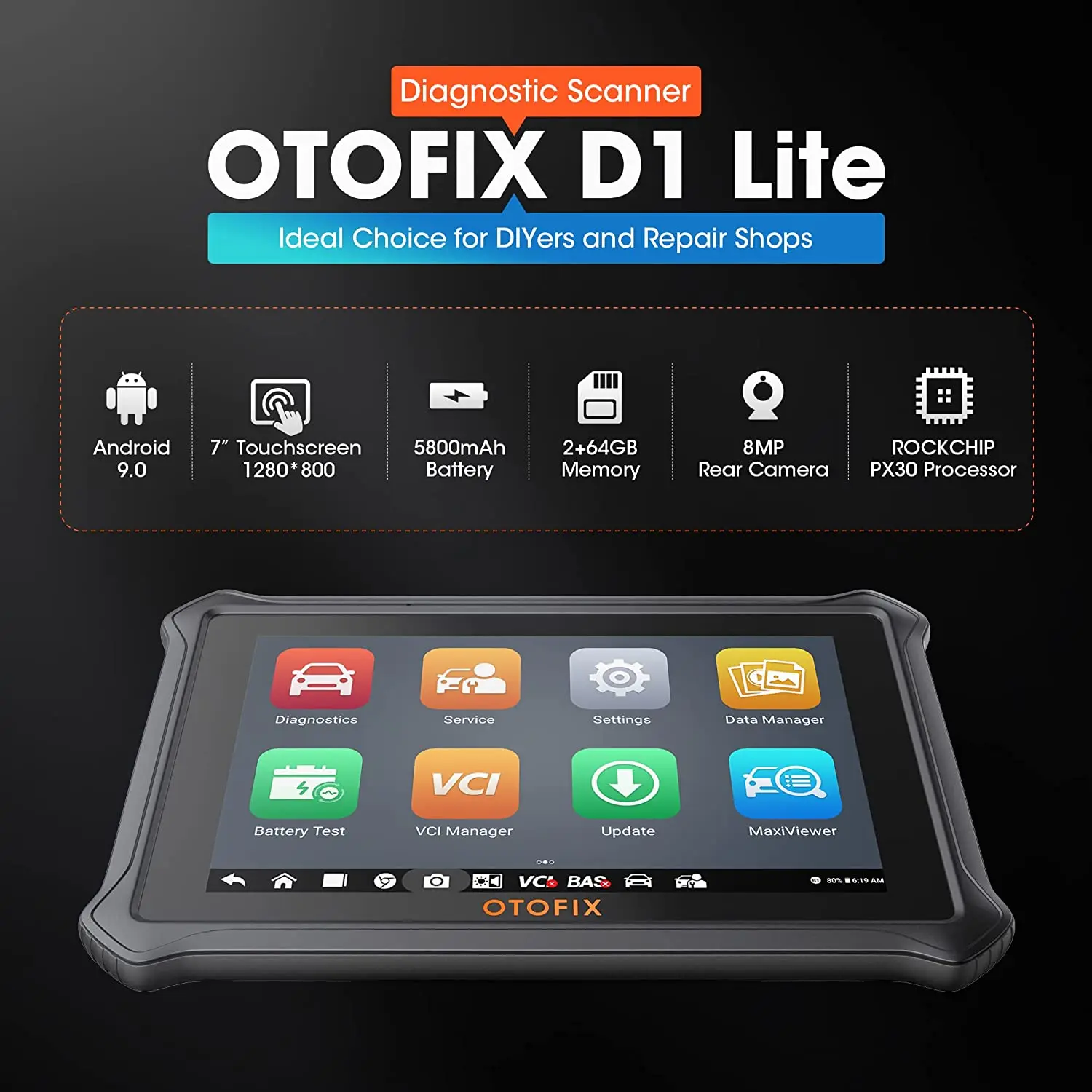 OTOFIX 블루투스 자동차 진단 도구, D1 라이트, OBD2 스캐너, 양방향 자동차 스캔 도구, 2 년 무료 업데이트 활성 테스트