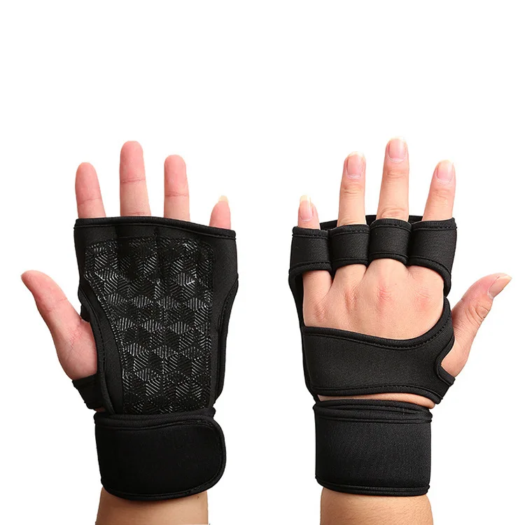 Description Picture 4 of item1 Pair - Non-Slip Sports Gym Fitness Gloves Shockproof Weight Training Gloves Half Finger MTB Cycling Gloves Men Women