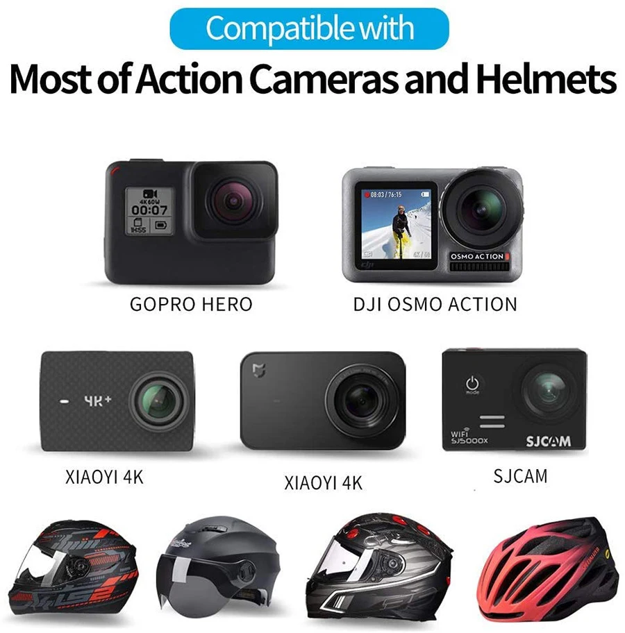Détail du mécanisme réglable du support casque pour caméra action 360°, fixation poitrine robuste
