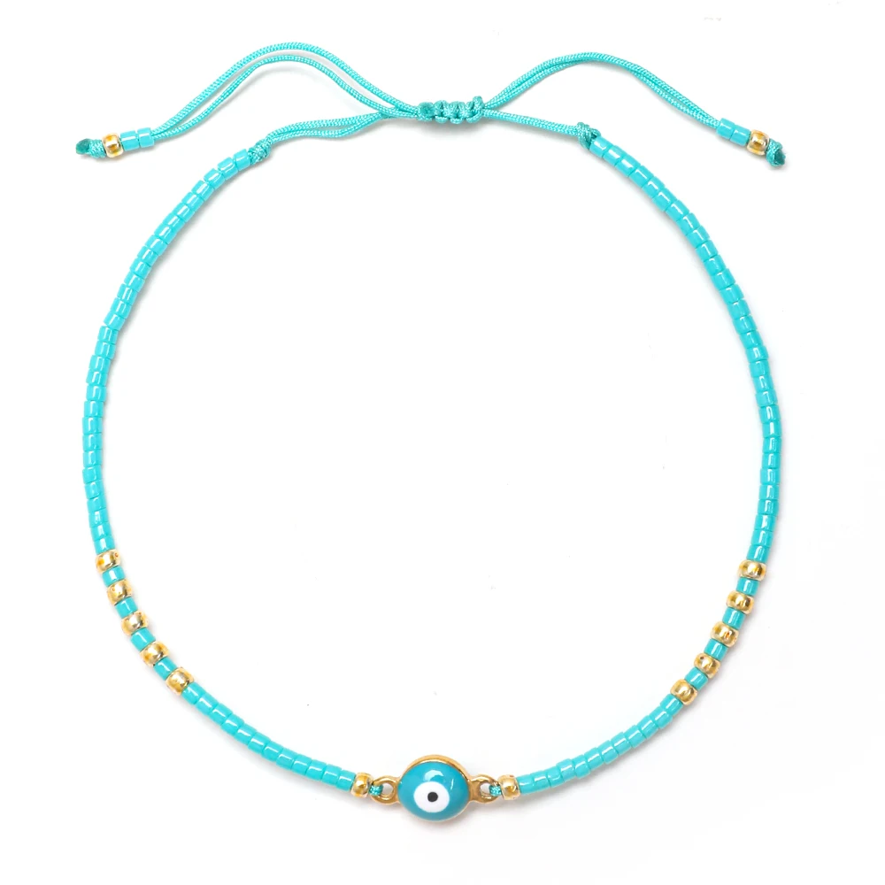 ZMZY Small Evil Eye Bracelet Turquoises Jewelry Turkish eye Bracelets for Women Miyuki Seed Beads Simple Pulseras Jewellery Gift 1
