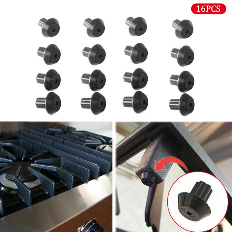 Gas Stove Pad 16PCS Compatible Stove Gas Stove Rubber Feet Burner Foot Gas Range Grate Foot Replacement Parts