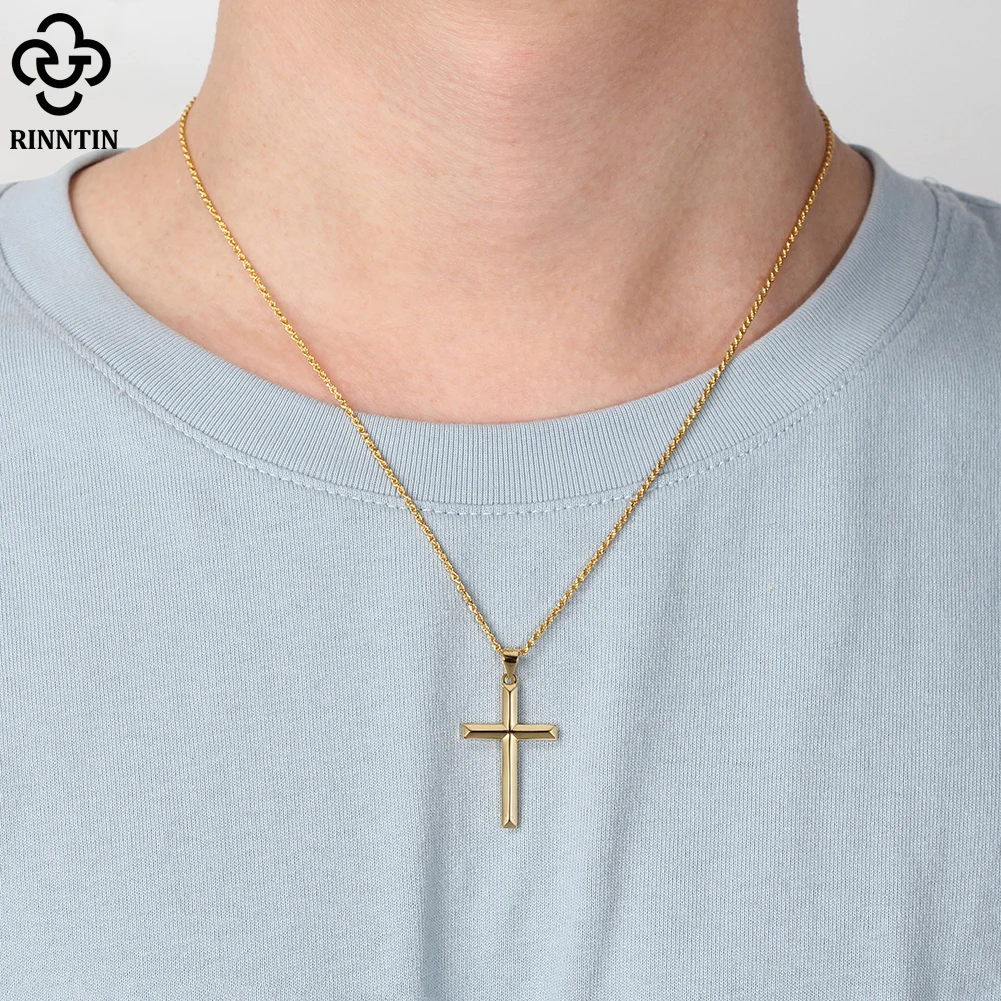 Silver necklace charms pendant necklace silver necklace silver pendant 925 Sterling Silver Simple Cross Pendant for Women Men Fashion Christian Religious Jewelry Chain Gift