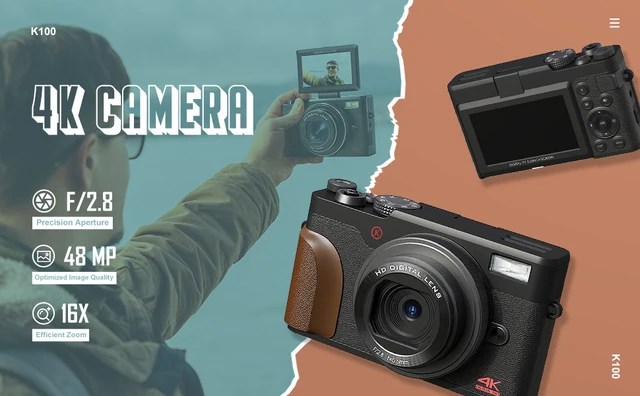 Fotocamera Digitale 4K 64MP Con Schermo Flip - Per Vlogging, Zoom 18x, Include Micro SD 32GB - Foto 10