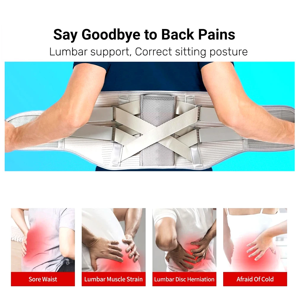 Lower Back Brace Pain Relief Lumbar Back Support Belt for Women Men Waist Support Herniated Disc Sciatica with Removable Stays