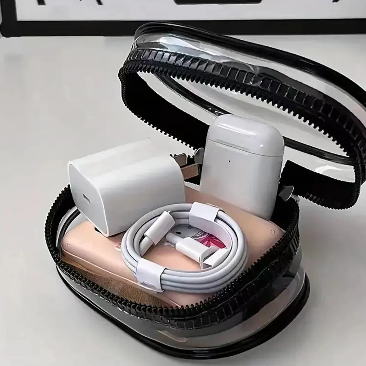 1PC Data Cable Charger Storage Bag Portable Headphone Organizer Cosmetic Jewelry Storage Bag Thicken Wallet Keychain