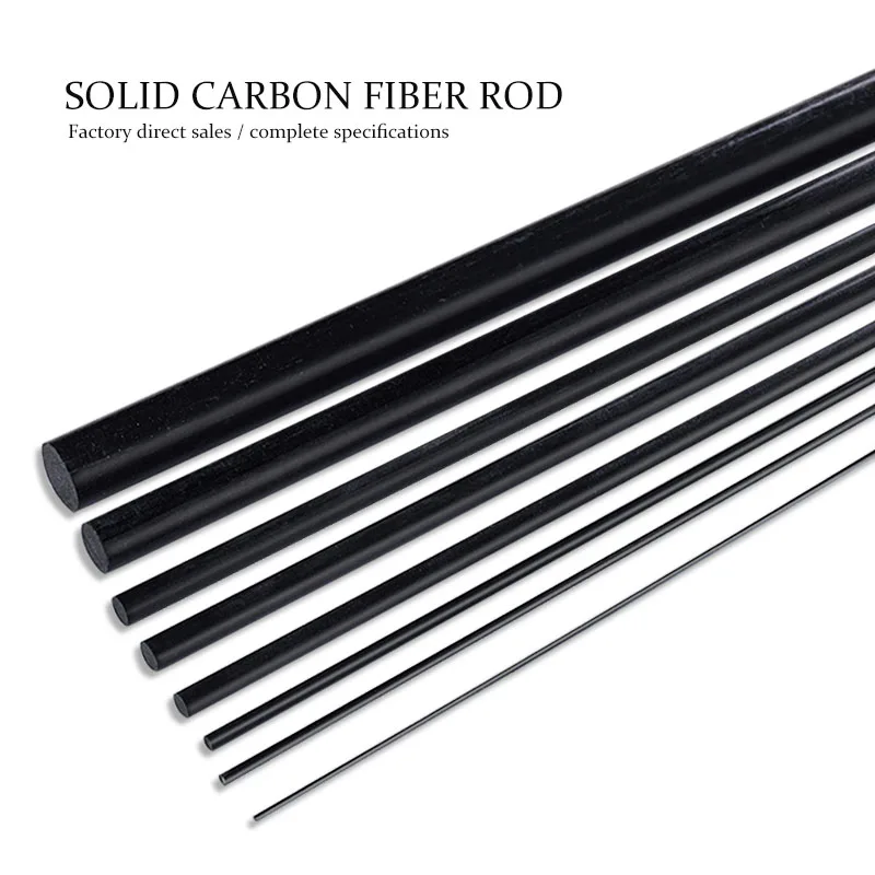 10PcsLotLength1000mmSolidCarbonFiberRodDiameter1mm15mm2mm