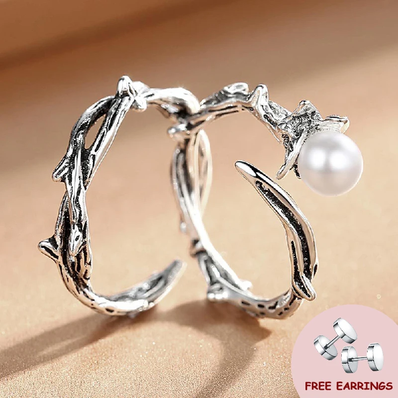 

New Style 925 Silver Jewelry Set Ring with Pearl Accessories for Male Female Wedding Engagement Party Bridal Gift Finger Rings