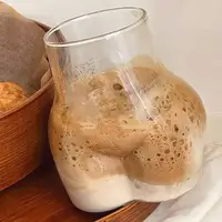 Butt Shaped Mug 450ml Transparent Borosilicate Glass Coffee Mug Portable Glass Cup for Water Milk Coffee Cocoa Funny Drinking 2