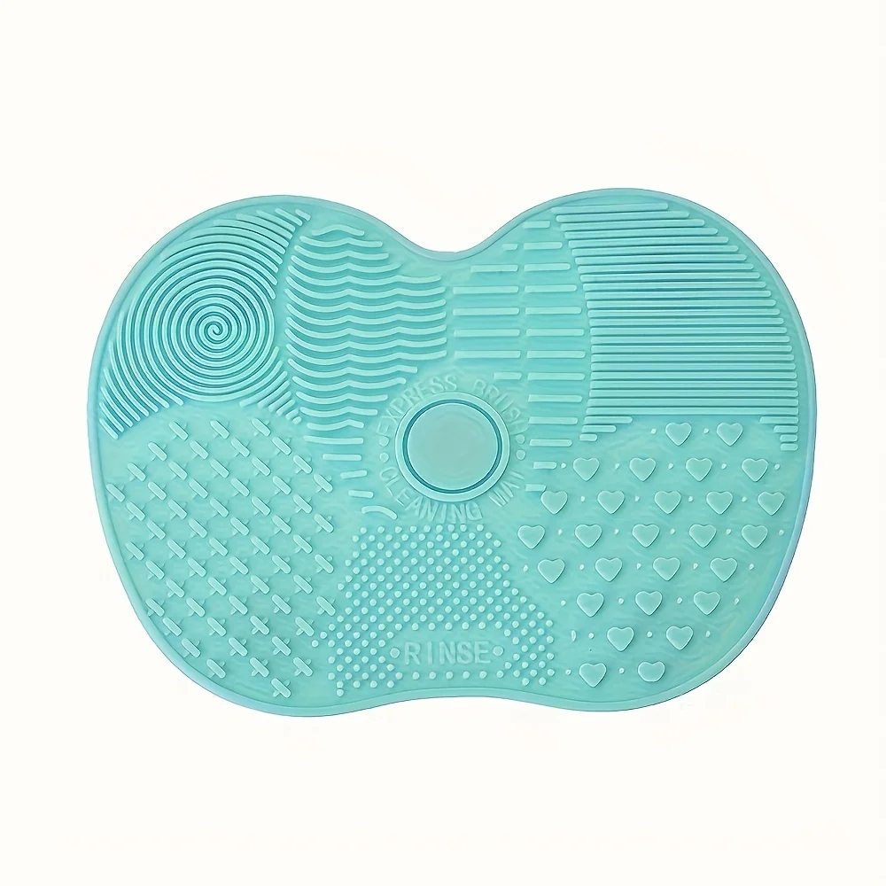 Apple-Shaped Silicone Makeup Brush Cleansing Mat for Deep Cleaning and Residue Removal