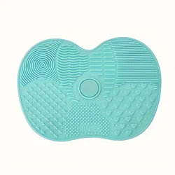 Apple - Shaped Silicone Makeup Brush Cleansing Mat for Deep Cleaning and Residue Removal (1PC - Green)