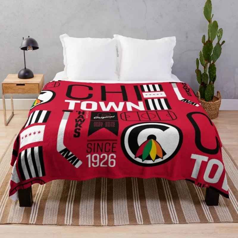 

Bla-ckhawks Throw Luxury Thicken Fleece Blanket Decorative Sofa Blankets
