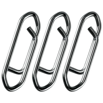 50pc Fishing Snap Power Clip Stainless Steel Speed Clip Topwater Clip Quick Change Fast Link Connector for Crankbait Swimbait 1