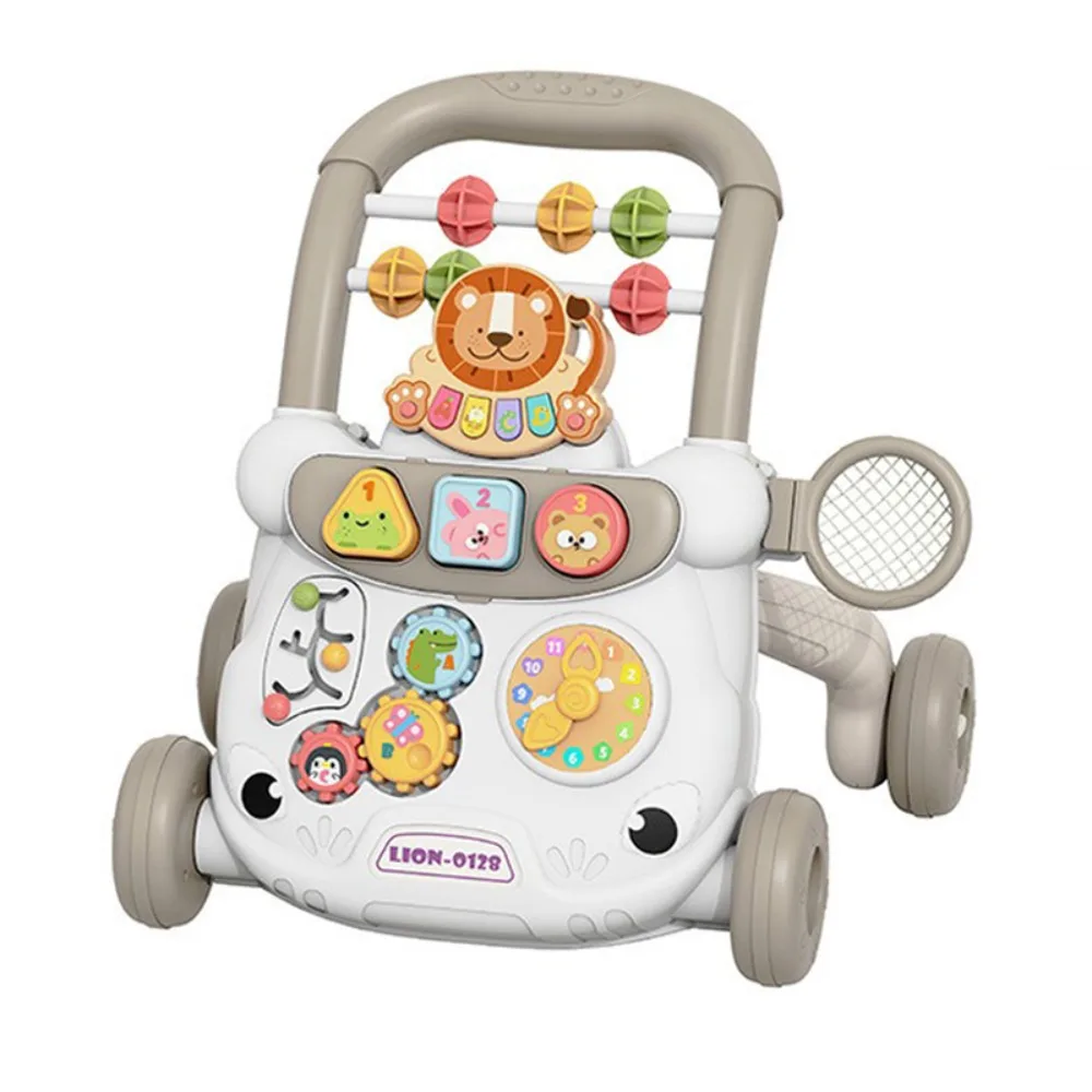 Sit Stand Design Baby Push Walkers Four Wheels AntiRollover Early Learning Walker Trolley Style MultiFunction Walker