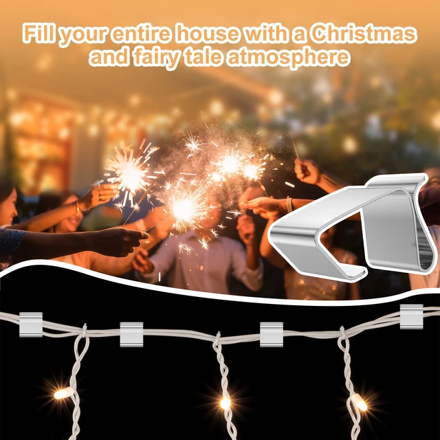 Mini ganci in plastica per grondaie per luci esterne