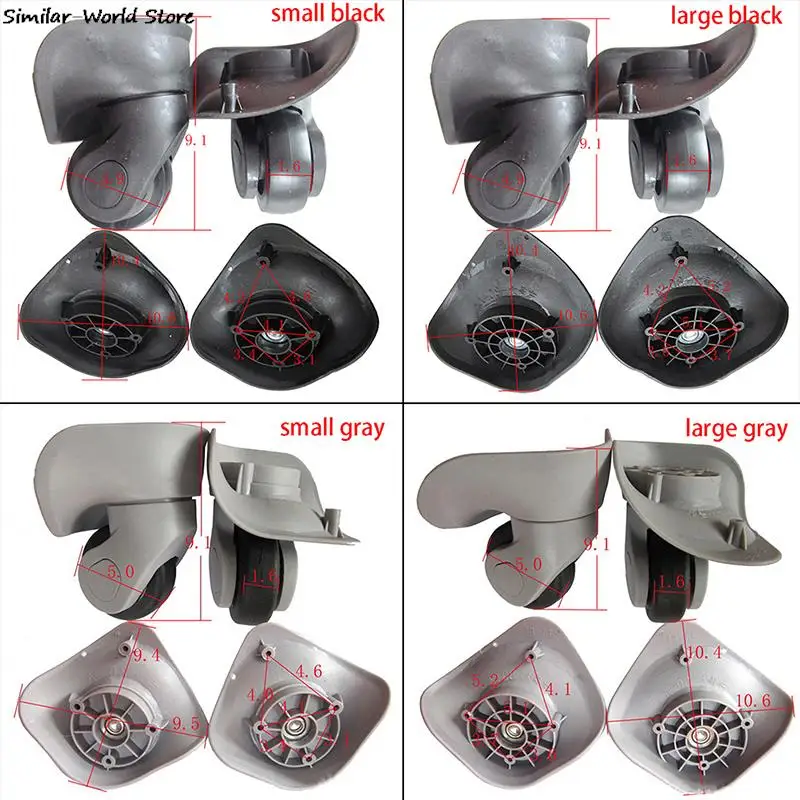 

1 Pair DIY Suitcase Luggage Replacement Casters Swivel Mute Dual Roller Wheels for Travelling Bag Travel Suitcase