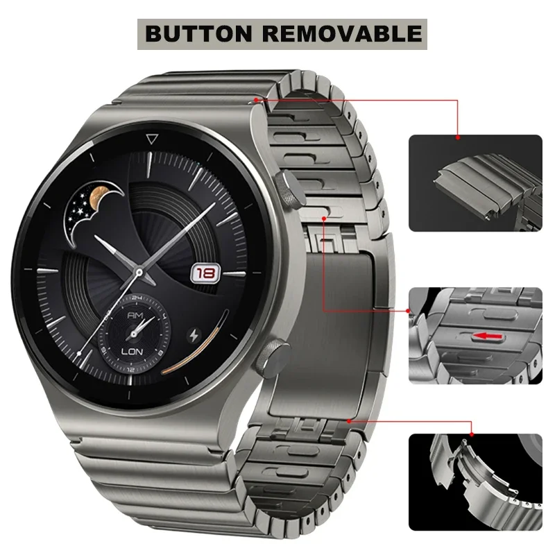 حزام ساعة فاخر 22 ملم من الفولاذ المقاوم للصدأ لسا...