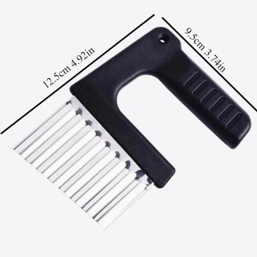 Stainless Steel Potato Chip Slicer Dough Vegetable Fruit Crinkle Wavy Slicer Knife Potato Cutter Chopper French Fry Maker Tool