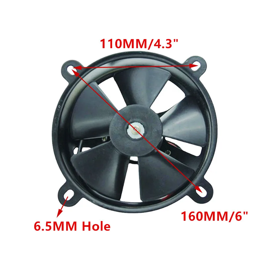 Motorcycle Electric Cooling Radiator Fan 12V 6" Universal For Honda Magna Hornet 250 CB400 VTEC Steed VLX400 VFR400 NC30 motorcycle cooling fan