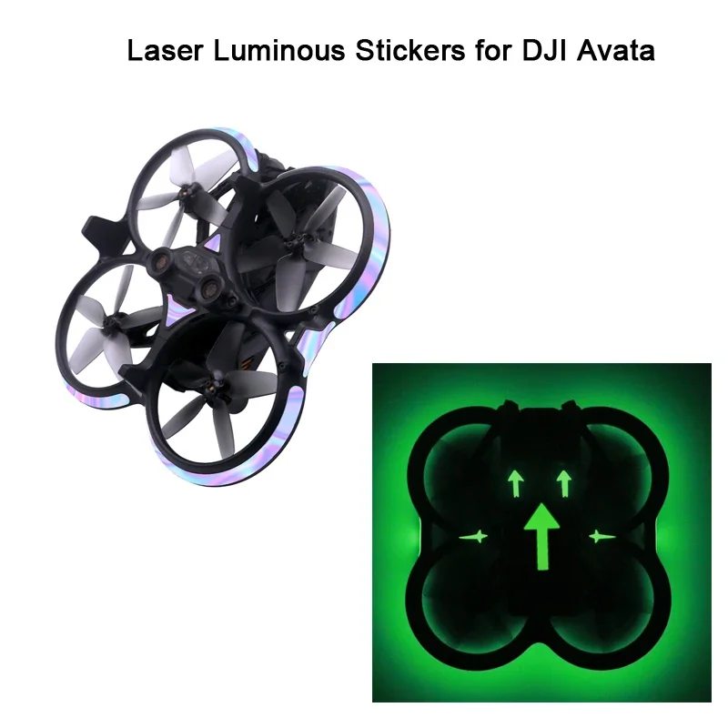 Wtohoby Avata Luminous Stickers Stickers for DJI Avata Night Fly Fluorescent Daytime Laser Camera Drone Decals Quadcopters