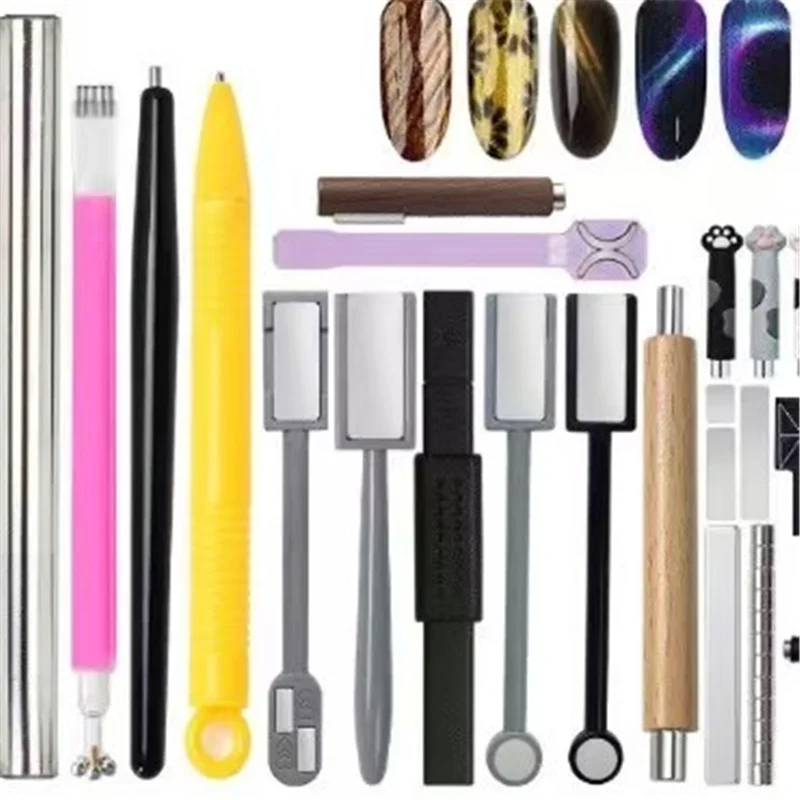 Nail magnet strip magnet thickened silicone sleeve to prevent breakage, strong suction and cat's eye stone strong magneti