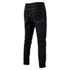 Spring Autumn Men's Jeans High-quality Solid Color Washed Cotton Stretch Straight Denim Pants Male Casual Business Trousers 38 4