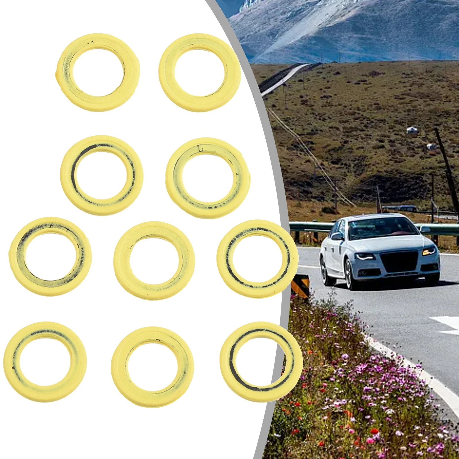

10x For Mercruiser For Drain Screw Seal Washer 26-8M0204693 26-830749 Yellow Oil Plug Gasket Parts