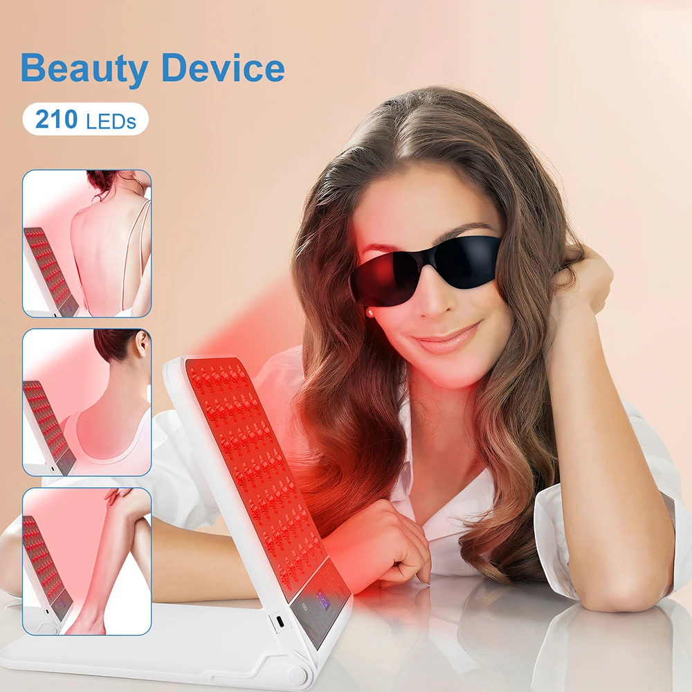 Face Body 4 Colors LED Photon Beauty Board Wireless Red Light Skin Rejuvenation LED Beauty Device Back Care LED Mask SPA Salon