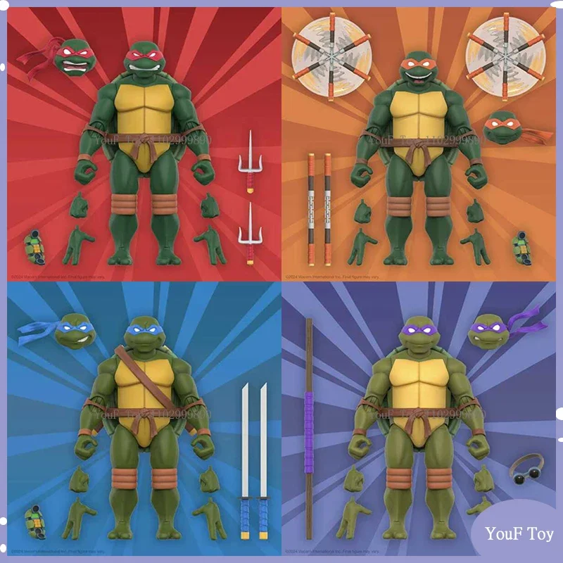 

Super7 Turtles Leonardo Raphael Michelangelo Donatello Wave 12 1/12 Anime Action Figure Doll Collection Model Toy Birthday Gifts