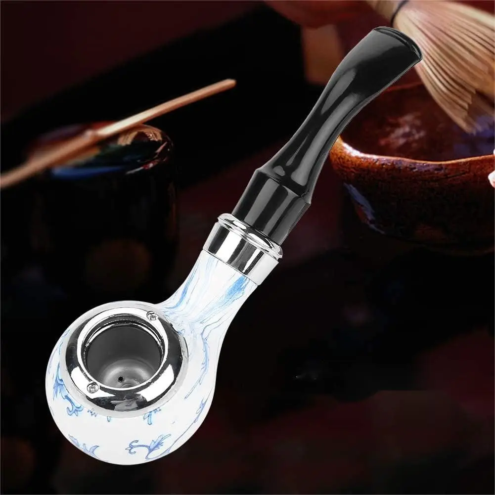 Tabakpfeife, Klassische Tabakpfeifen in Blau und Weiß, Mini-Tabakpfeifen