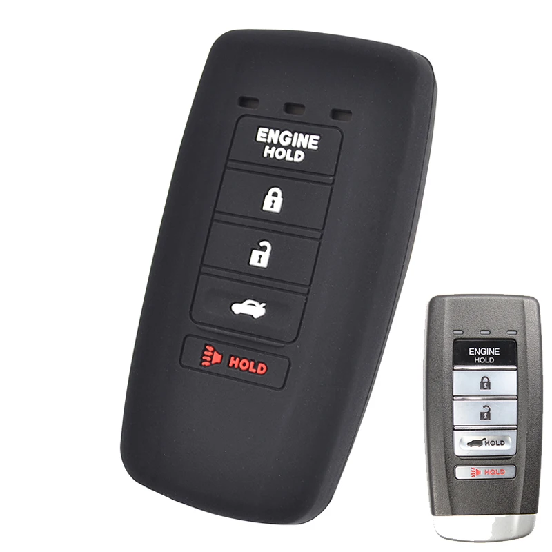 2 Custodia Telecomando Chiave Auto In Silicone Nero Per Acura TL TSX ZDX MDX E Honda
