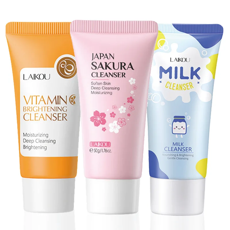 

LAIKOU Sakura Facial Cleanser Vitamin C Face Wash Foam Cleanser Moisturizing Oil Control Nourishing Face Skin Care Products