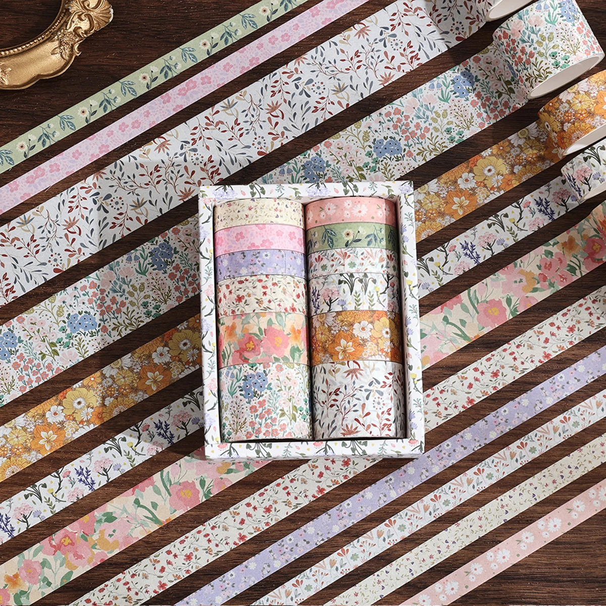 12rolls/set of plant flower themed washi tape set for DIY crafts, scrapbook, diary decoration materials, gifts for friends 3