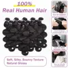Human Hair Bundles with Closure Body Wave Brazilian Virgin Human Hair Weave 3 Bundles with 4x4 Lace Closure Natural Black Color 3