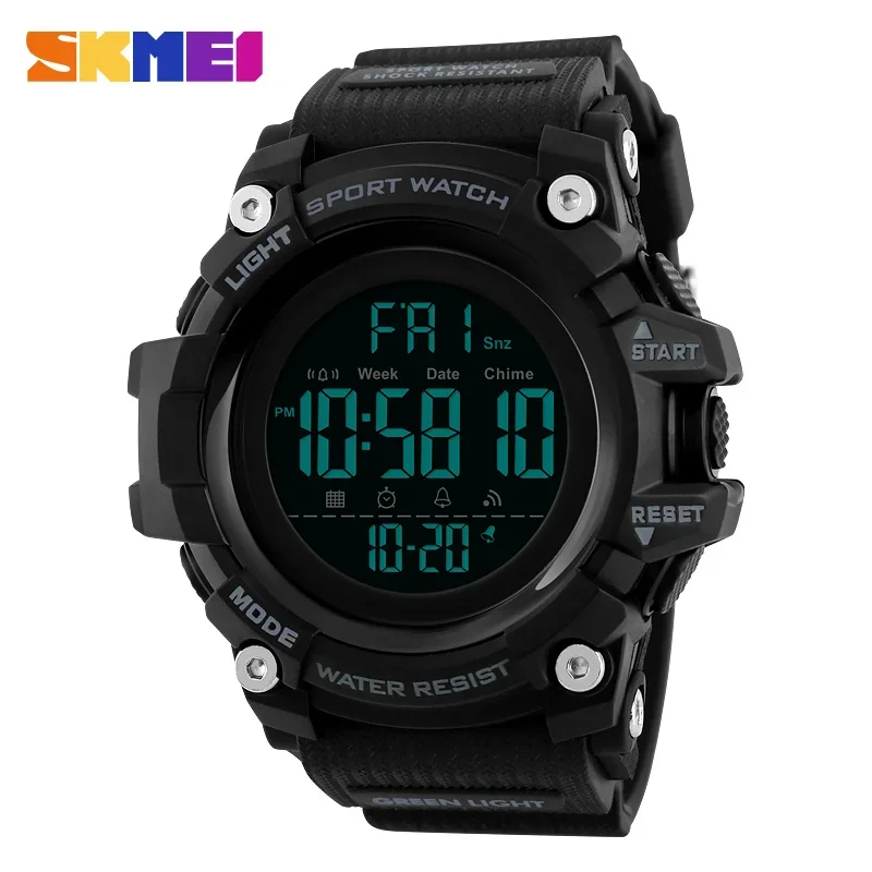 

7 PCS/Set SKMEI 1384 Sport Watch Stopwatch Count Down Mens Digital Watches Soft Clock For Male reloj hombre Shockproof 2 Time